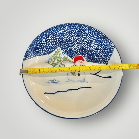 Thomson Pottery Snowman Plate Discontinued Christmas Holiday Collectible Used - Picture 3 of 15